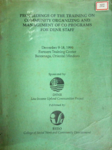 Proceedings of the Training on Community Organizing and Management of Co Programs for DENR Staff