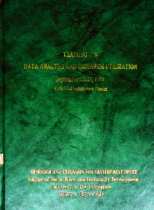 Training on Data Analysis and Research Utilization
