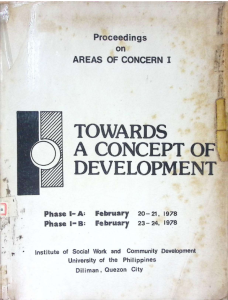 Proceedings on Areas of Concern I: Towards a Concept of Development
