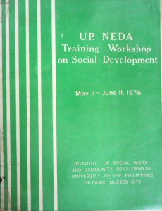 UP NEDA Training Workshop on Social Development
