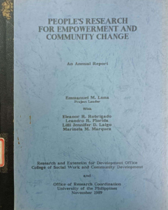 People’s Research for Empowerment and Community Change: An Annual Report