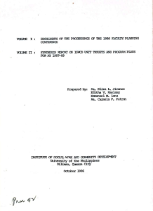 Volume I: Highlights of the Proceedings of the 1986 Faculty Planning Conference  Volume II: Synthesis Report on ISWCD Unit Thrusts and Program Plans for AY 1987-89