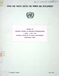 Report of Training Course on Research Methodologies