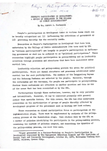 People’s Participation in Development: A Review of Researches in the College of Public Administration