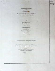 Women’s Studies in the Philippines: An Assessment of the Impact of WSAP in Promoting the Gender Perspective
