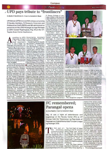 UPD Pays Tribute to “Frontliners”