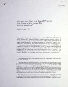 Women and Men in a Credit Project: The Case of the Naga City Market Vendors