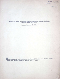 Managing Women’s Health Through Community-Based Programs: Lessons from Two Sites