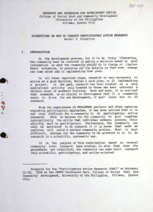 Suggestions on How to Conduct Participatory Action Research