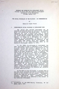 The Social Psychology of the Filipino: An Interpretation