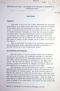 Philippine Case Study: The Samahang Nayon Programme as Implemented in a Philippine Barrio