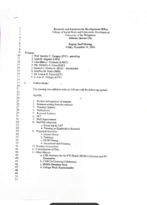 REDO Minutes of Meeting (November 10, 2006)