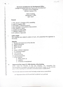 REDO Minutes of Meeting (September 7, 2006)