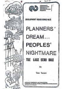 Development Issues Series No. 8: Planner’s Dream… People’s Nightmare