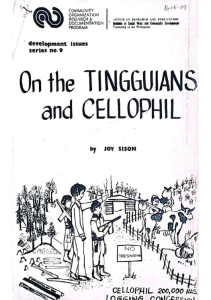 Development Issues Series No. 9: On the Tingguians and Cellophil
