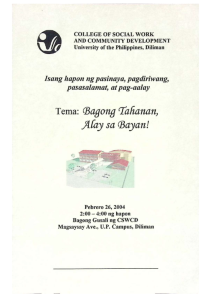 Isang Hapon ng Pasinaya, Pagdiriwang, Pasasalamat, at Pag-aalay: Bagong Tahanan, Alay sa Bayan