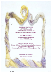 Inauguration of DWDS Room 201 and Gallery of Women’s Art in Honor of Rita Domingo Estrada