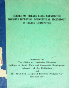 Survey of Village Level Capabilities Towards Improving Agricultural Technology in Upland Communities