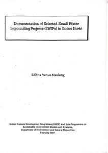 Documentation of Selected Small Water Impounding Projects (SWIPs) in Ilocos Norte