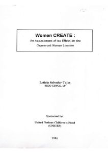 Women CREATE: An Assessment of its Effect on the Grassroot Women Leaders
