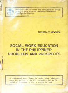 Social Work Education in the Philippines: Problems and Prospects