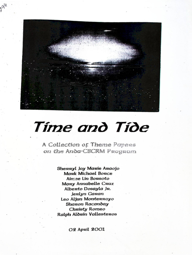 TIME AND TIDE: A Collection of theme paperson the ANDA CBCRM program