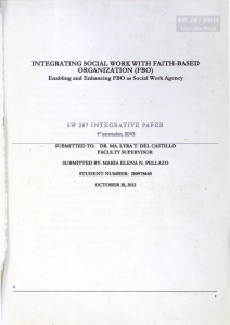 Integrating Social Work with Faith-based Organization (FBO): Enabling and Enhancing FBO as Social Work Agency