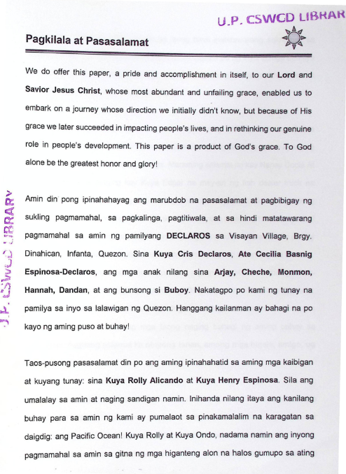 Bawud sa Lawud ning Kinabuhi [Alon sa Laot ng Buhay]