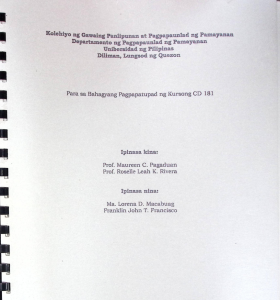 Para sa Bahagyang Pagpapatupad ng Kursong CD 181