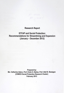 Research Report STFAP and Social Protection: Recommendations for streamlining and Expansion