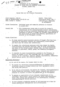 SW 120 Viloria, Esther C. AY 1991-1992 1st Sem
