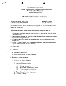 SW 123 Alcid, Mary Lou L. AY 1999-2000 2nd Sem