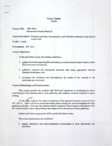 SW 199.2 Course Outline Draft