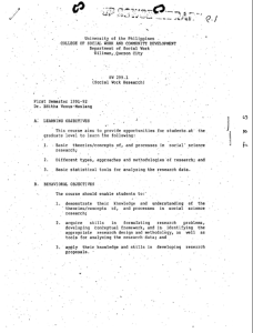 SW 299.1 Venus-Maslang, Editha AY 1991-1992 1st Sem