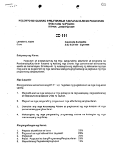 CD 111 Gabo, Leocito S. 2nd Sem