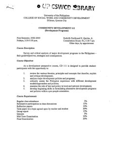 CD 111 Quicho, Rodolfo Ferdinand N. Jr. AY 2002-2003 1st Sem