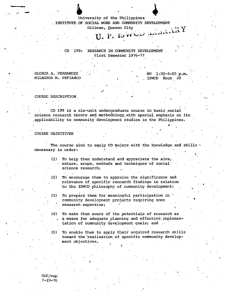 CD 199 Fernandez, Gloria A. AY 1976-1977 1st Sem