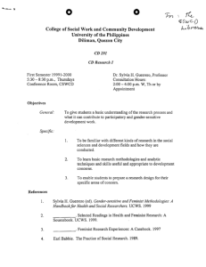 CD 291 Guerrero, Sylvia H. AY 1999-2000 1st Sem