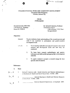 CD 291 Guerrero, Sylvia H. AY 2000-2001 2nd Sem