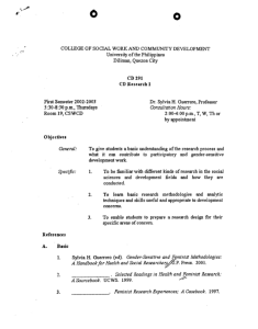 CD 291 Guerrero, Sylvia H. AY 2002-2003 1st sem