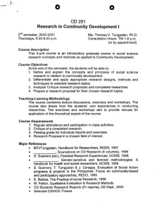 CD 291 Tungpalan, Ma Theresa V. AY 2000-2001 2nd Sem