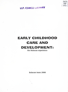 Early childhood care and development: the Bulacan experience