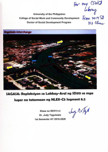 SAGASA: Repleksiyon sa Lakbay-Aral ng SD313 sa mga lugar na tatamaan ng NLEX-C5 Segment 8.2
