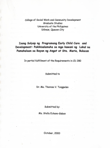 Isang Sulyap ng Programang Early Child Care and Development: Pakikisalamuha sa mga kawani ng Lokal na Pamahalaan sa Bayan ng Angat at Sta. Maria, Bulacan