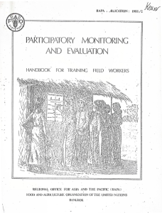 Participatory Monitoring and Evaluation: Handbook For Training Field Workers
