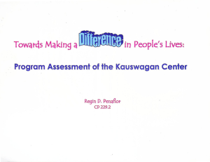 Towards Making a Difference in People’s Lives: Program Assessment of the Kauswagan Center