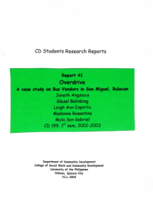 Overdrive: A case study on bus vendors in San Miguel, Bulacan