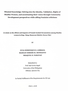 Situated Knowledge: Delving into the Identity, Validation, Rights of Muslim Women, and accentuating their voices through Community Development perspectives while sifting Feminist criticisms