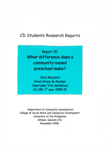 hat difference does a community-based preschool make?