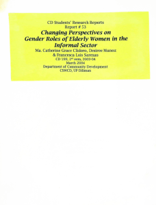 Changing perspectives on Gender Roles of the Elderly Women in the Informal Sector